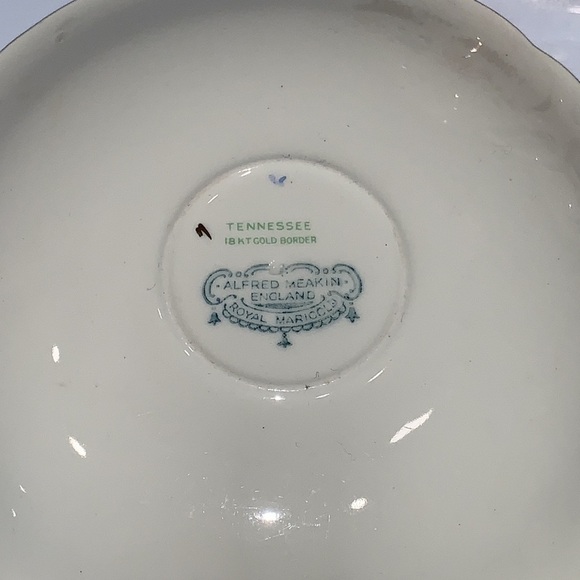 ALFRED MEAKIN England Tennessee Vintage 18 KT GOLD Border Tea Cup and Saucer - Picture 5 of 7